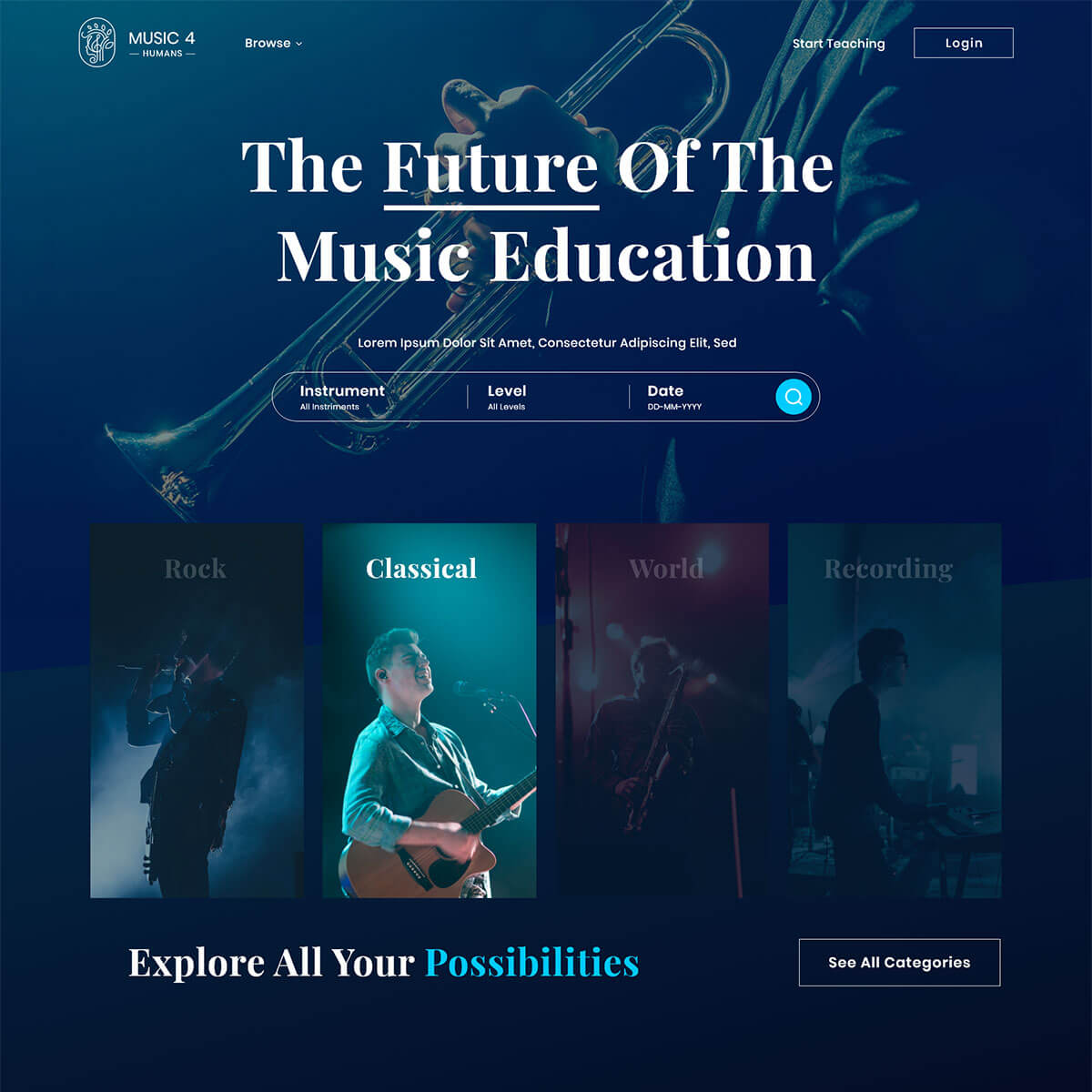 Music LMS Website for Music 4 Humans